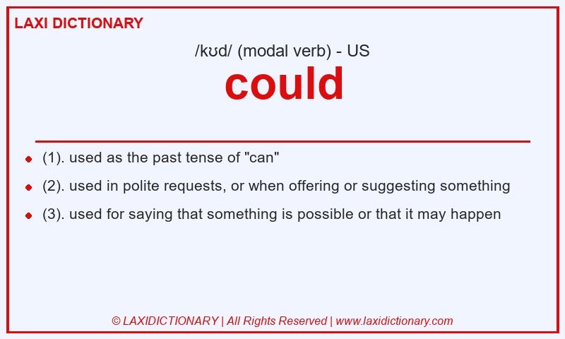 Definition could in American English