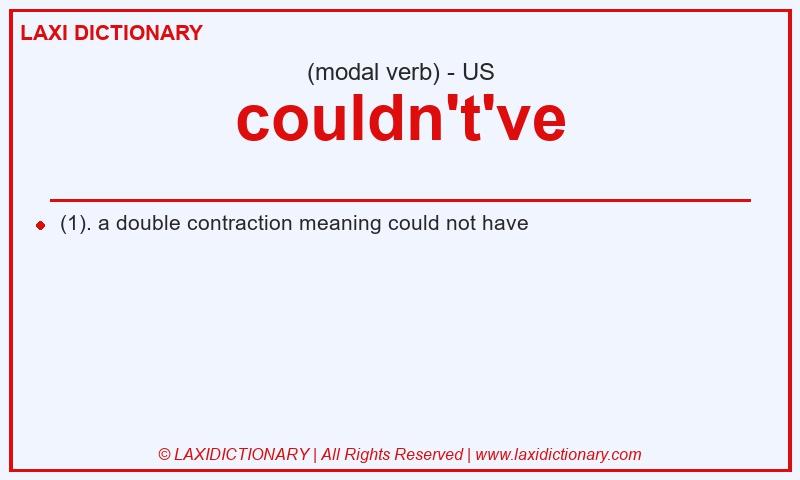 Definition couldn't've in American English