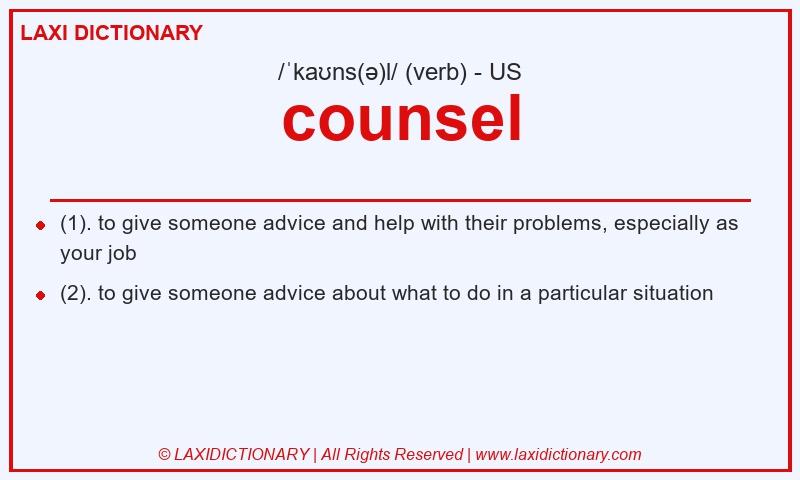 Definition counsel in American English