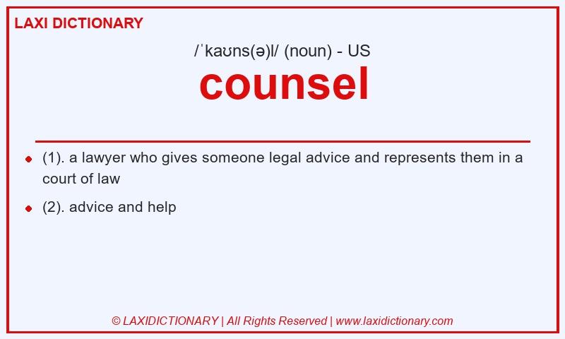 Definition counsel in American English