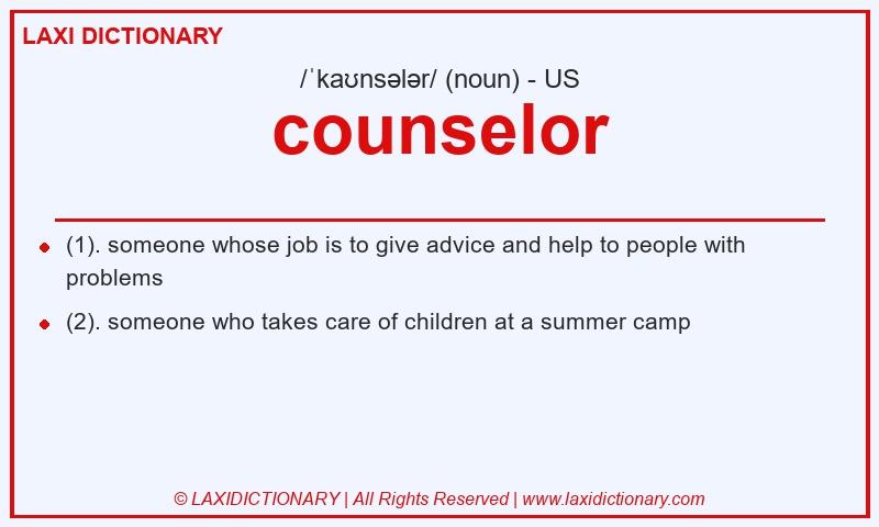 Definition counselor in American English