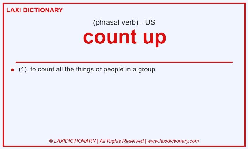 Definition count up in American English