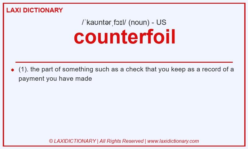Definition counterfoil in American English