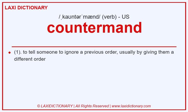 Definition countermand in American English