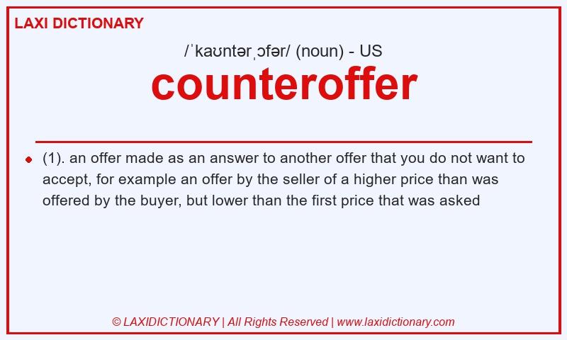 Definition counteroffer in American English