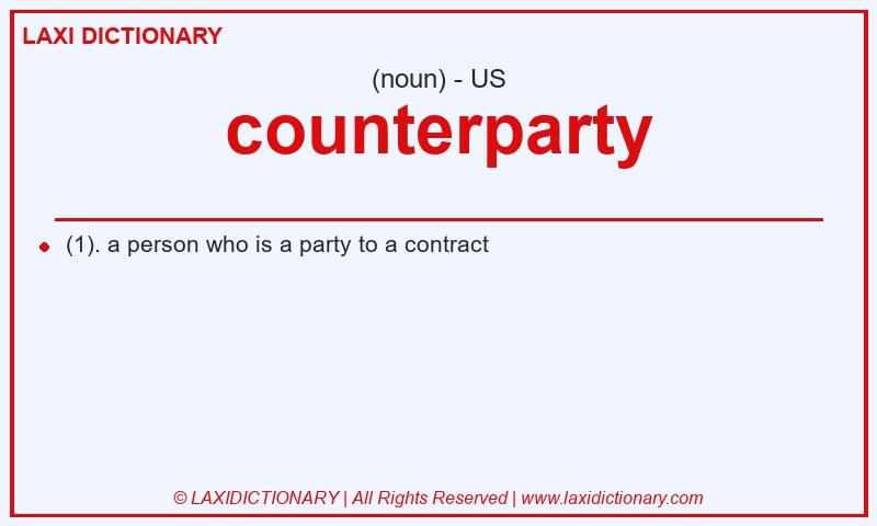 Definition counterparty in American English