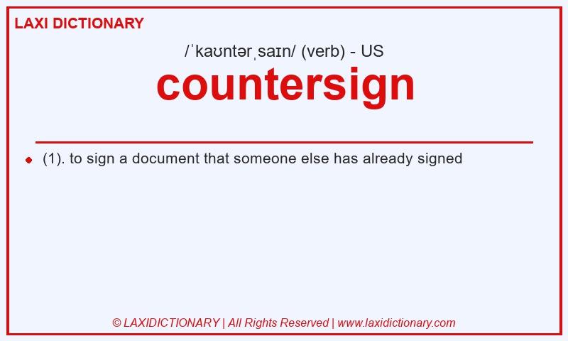 Definition countersign in American English