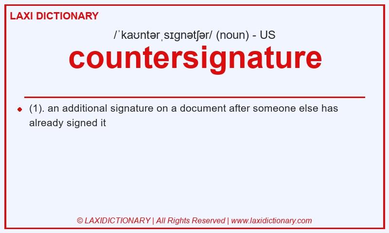 Definition countersignature in American English
