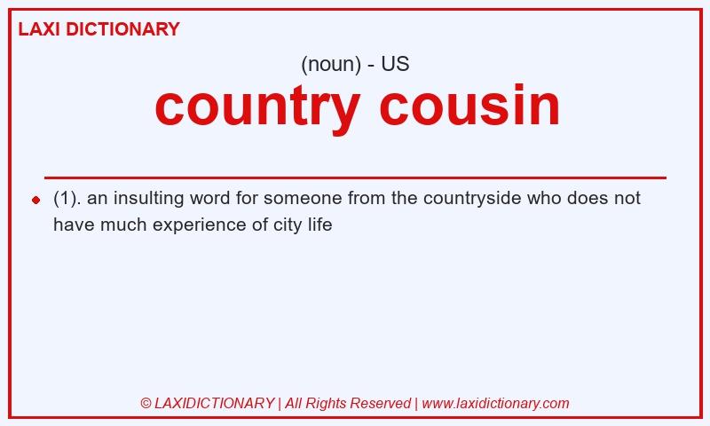 Definition country cousin in American English