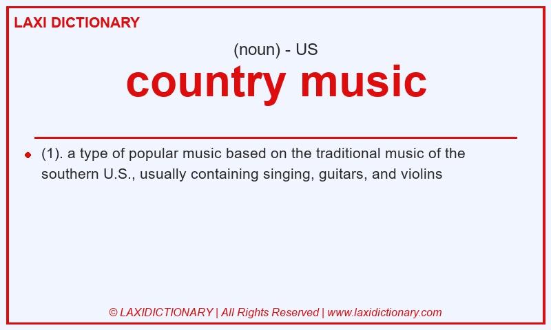 Definition country music in American English