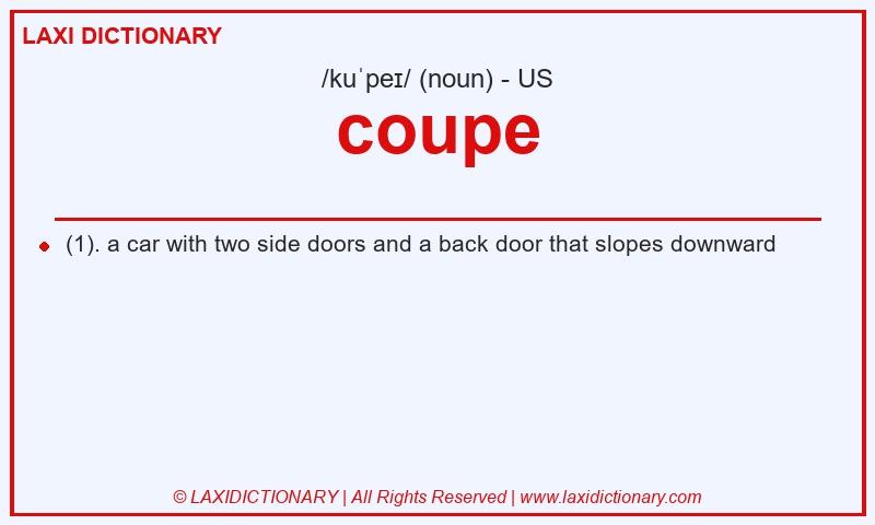 Definition coupe in American English