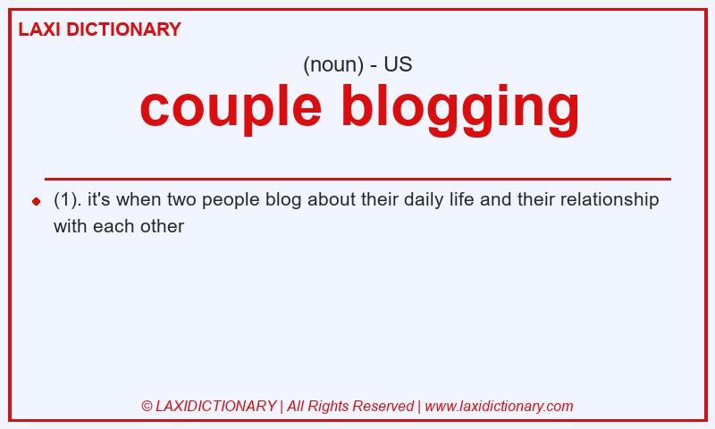 Definition couple blogging in American English