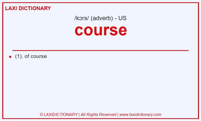 Definition course in American English