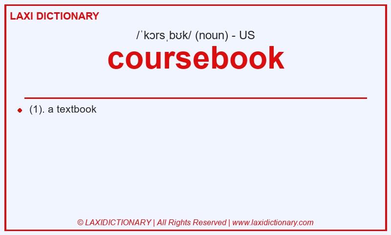 Definition coursebook in American English