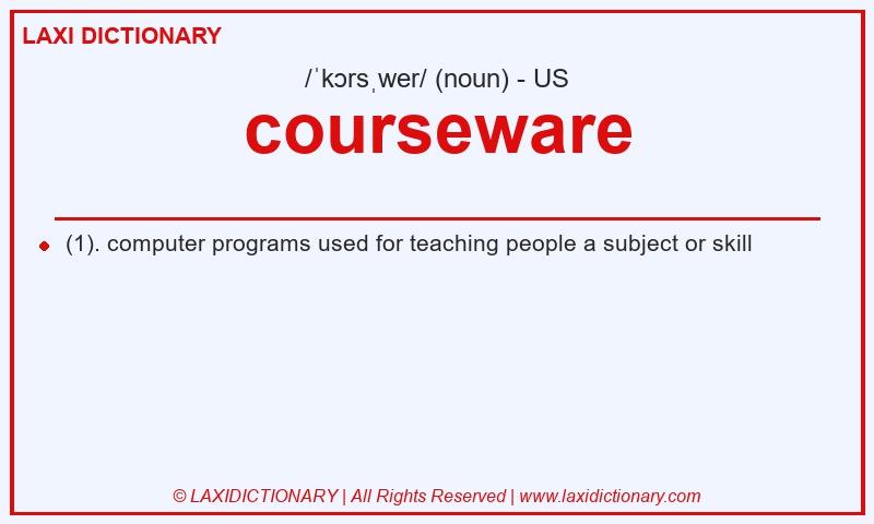 Definition courseware in American English