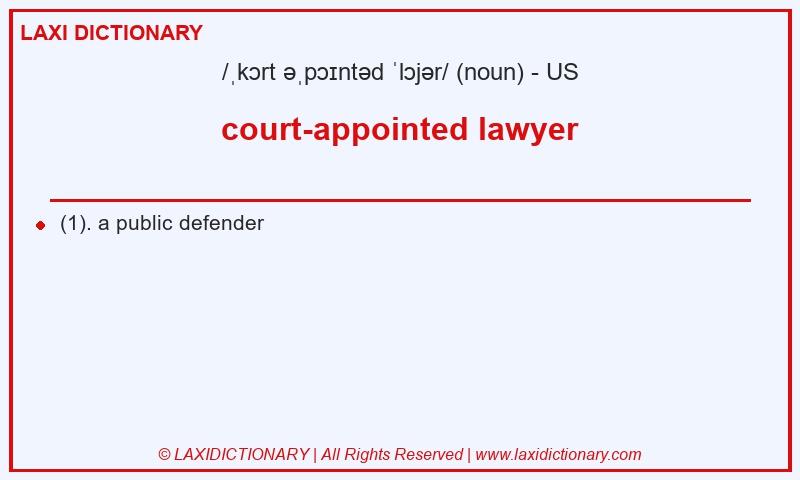Definition court-appointed lawyer in American English