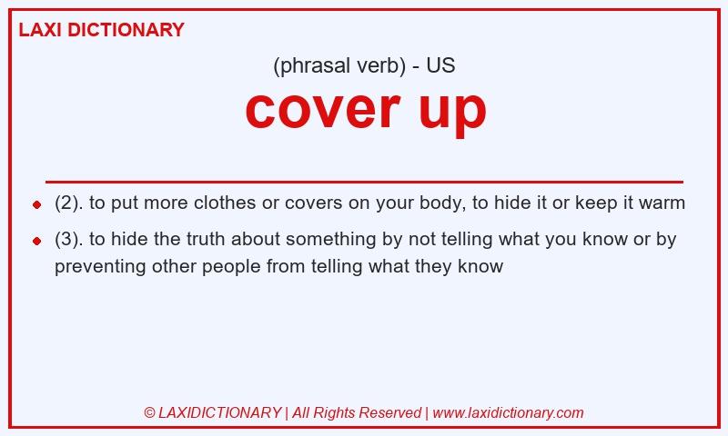 Definition cover up in American English