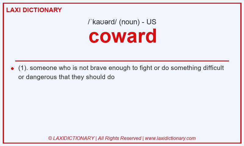 Definition coward in American English