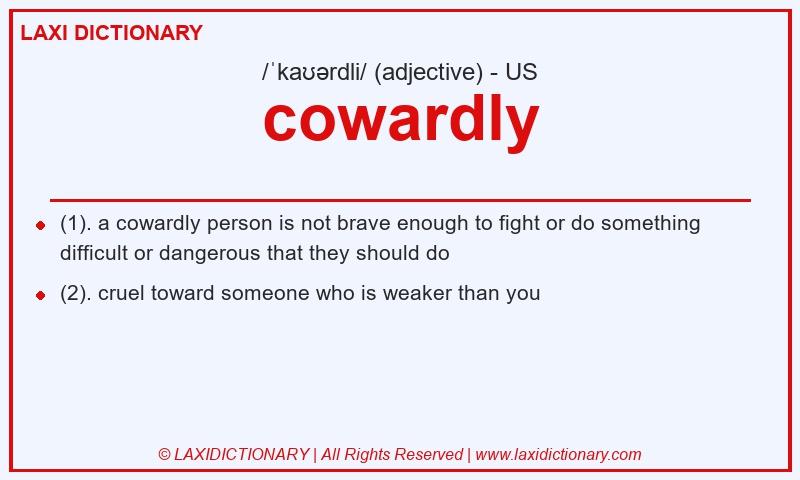 Definition cowardly in American English
