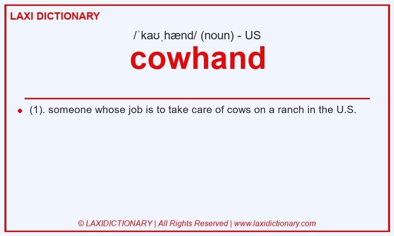 Definition cowhand in American English