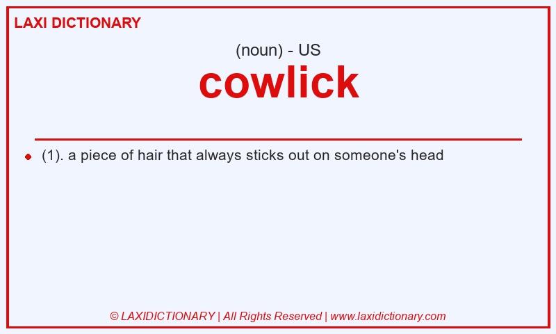 Definition cowlick in American English