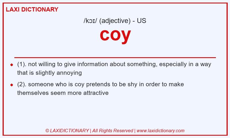 Definition coy in American English