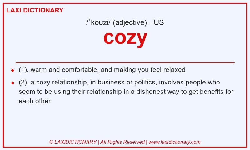 Definition cozy in American English