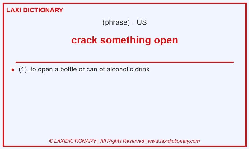 Definition crack something open in American English