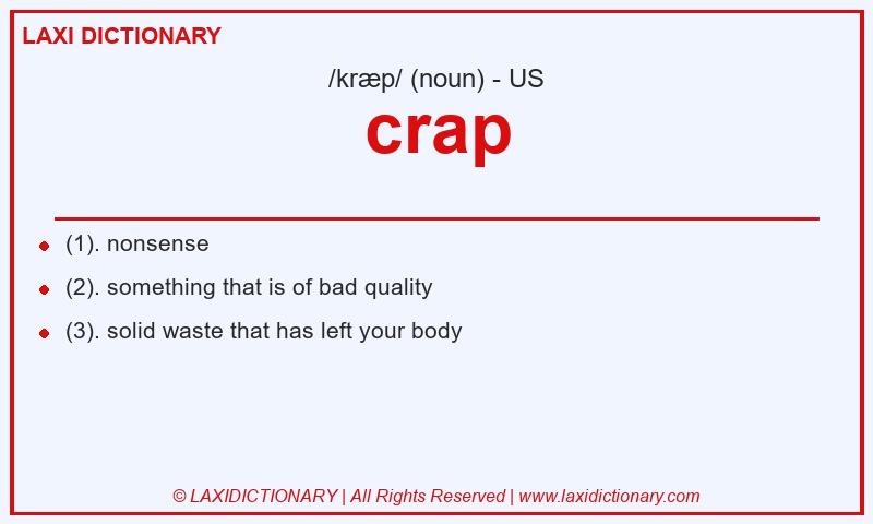 Definition crap in American English