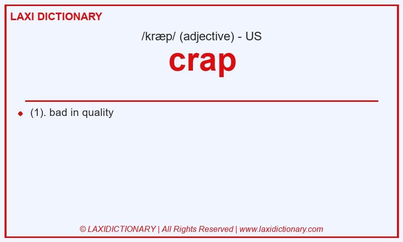 Definition crap in American English