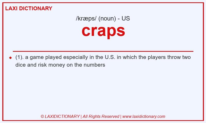Definition craps in American English