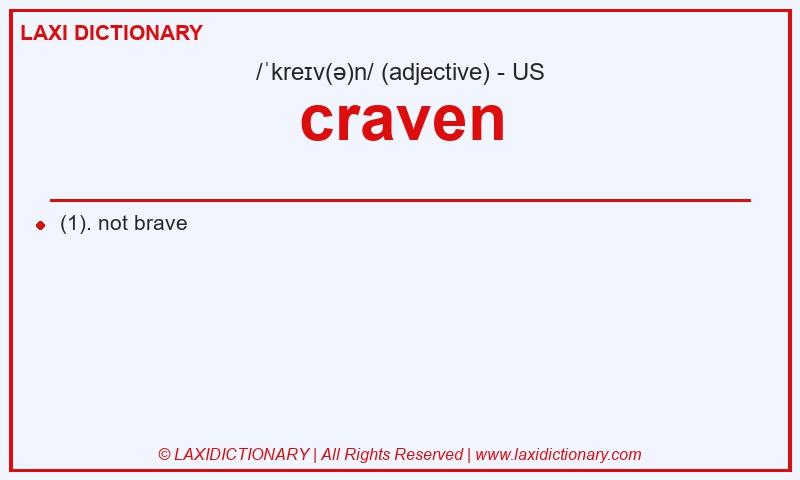 Definition craven in American English