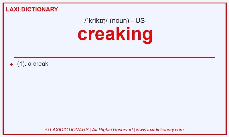 Definition creaking in American English