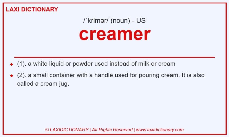 Definition creamer in American English