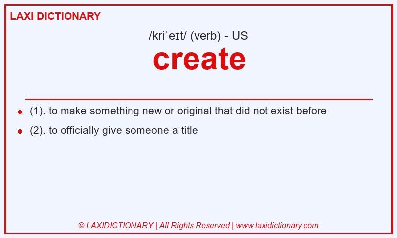 Definition create in American English