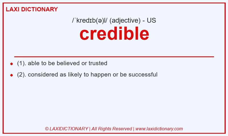 Definition credible in American English