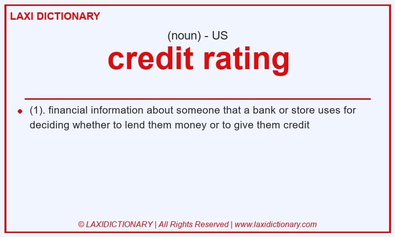 Definition credit rating in American English