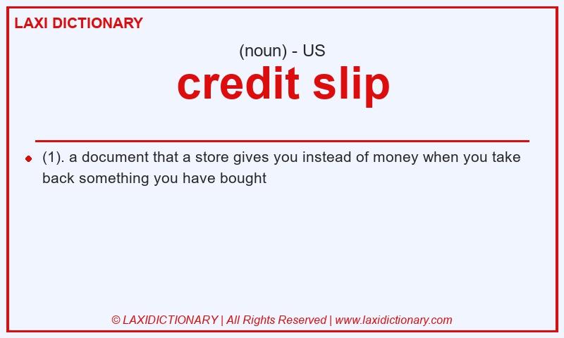 Definition credit slip in American English