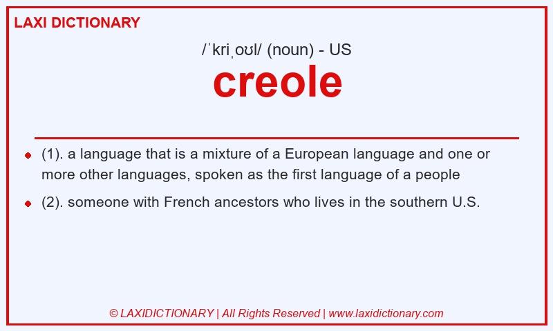 Definition creole in American English