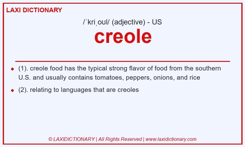 Definition creole in American English