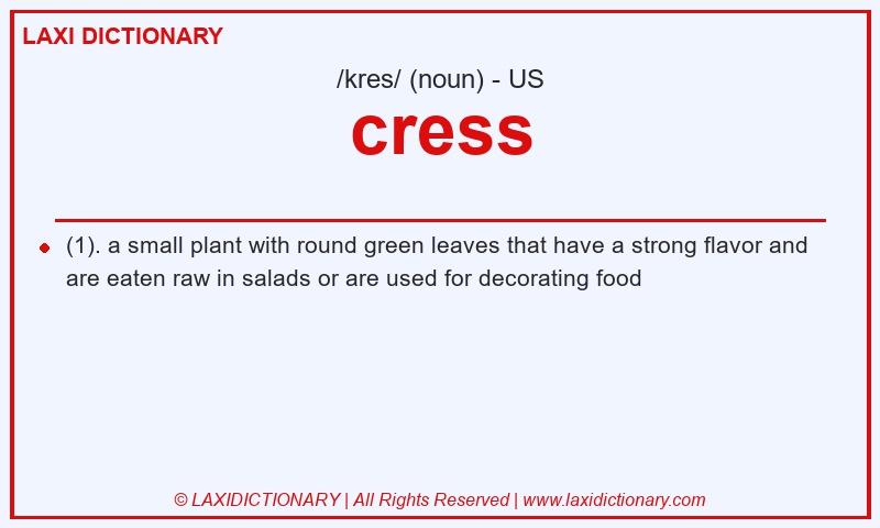Definition cress in American English