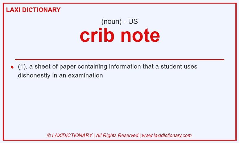 Definition crib note in American English