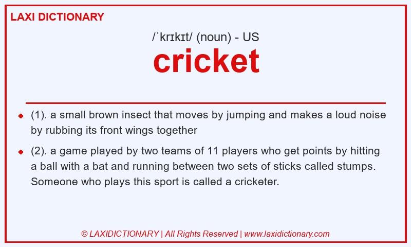 Definition cricket in American English