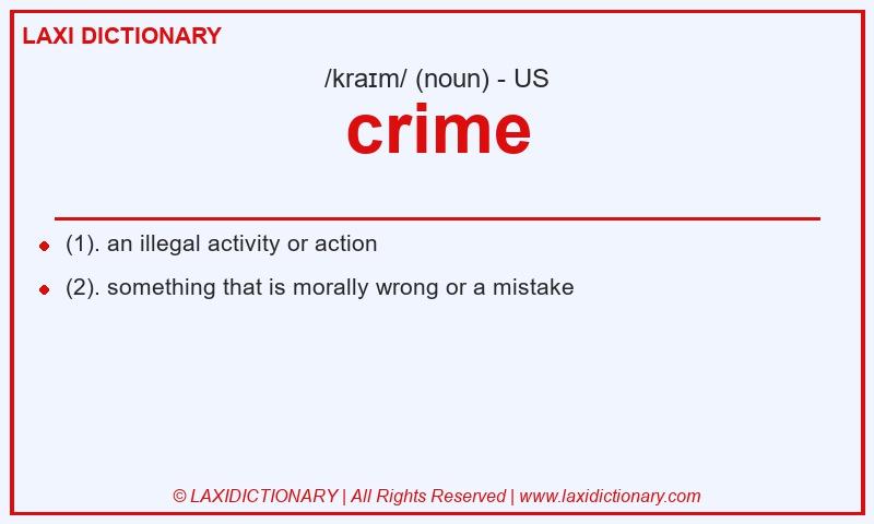 Definition crime in American English