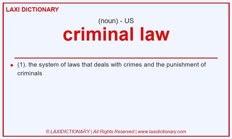 Definition criminal law in American English