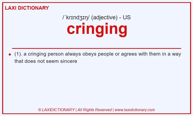 Definition cringing in American English