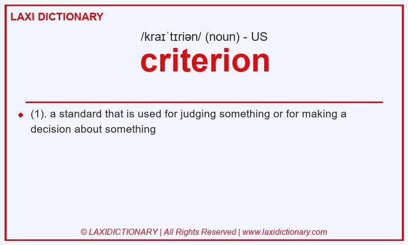 Definition criterion in American English