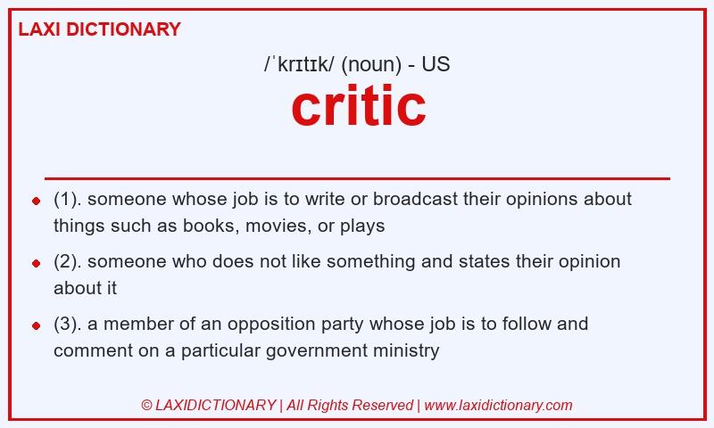 Definition critic in American English