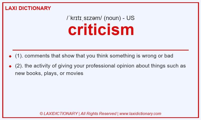 Definition criticism in American English