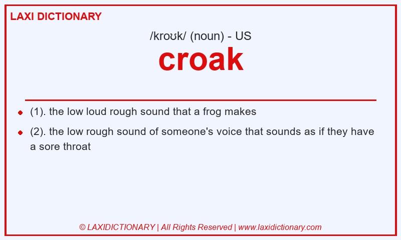 Definition croak in American English